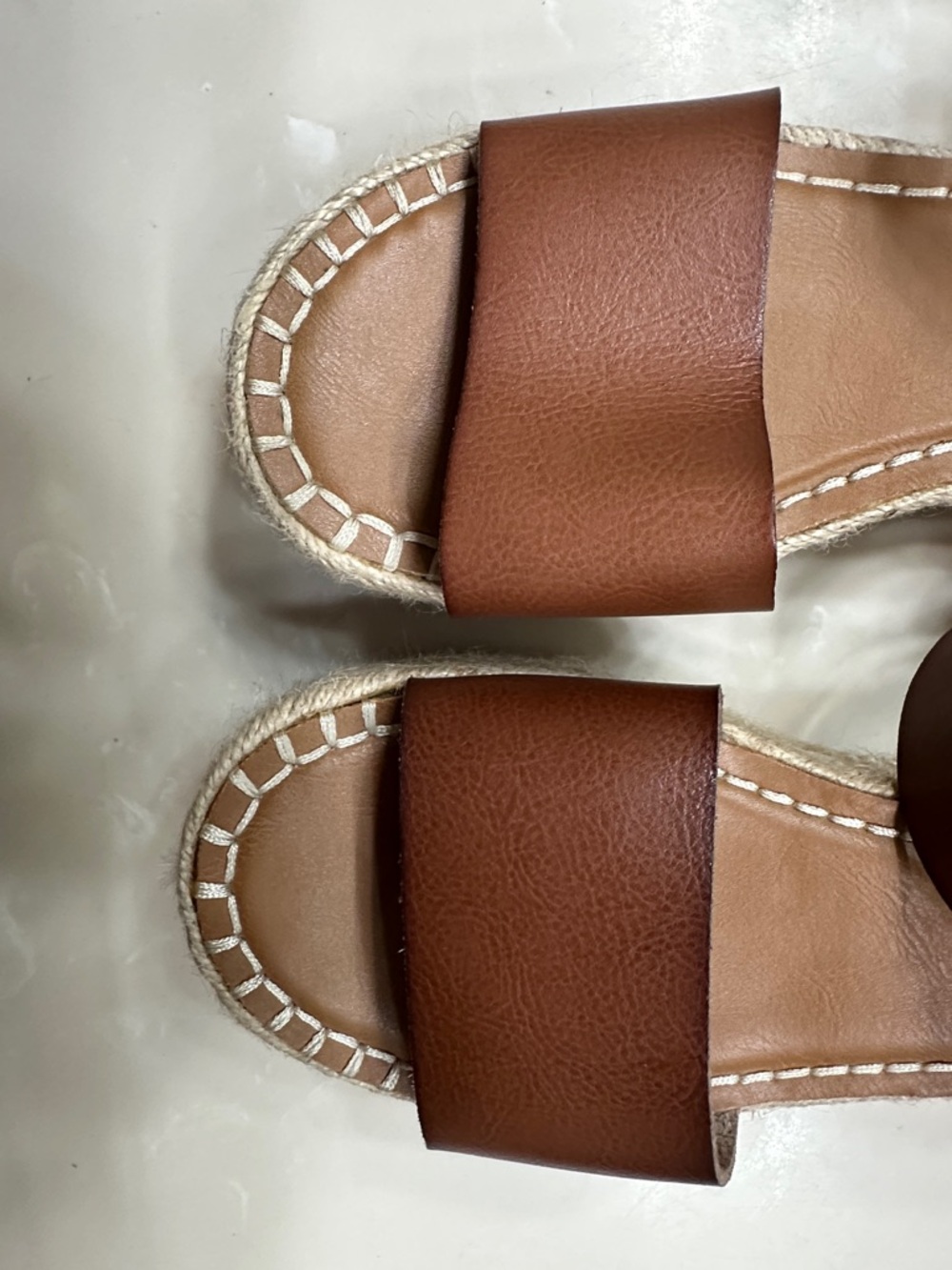 Women’s Tan Leather Ankle-Strap Sandals with Buckle - Picture 2 of 4